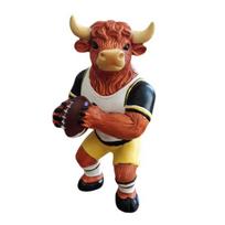 American Football Bull Sculpture Sports Ornament Bull Athlete Holding Football Sports Desk Decor for Home Office Game Room 1pc