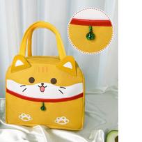 Mielas animacinis izoliuotas pietų krepšys, storas Oksfordo audinys, Xk modelis Yellow Cat