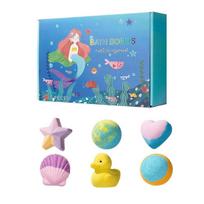 Mermaid Bath Bombs for Kids Girls, 6PCS XXL Bath Bombs with Surprise Toys Inside, Natural Handmade Bubble Bath Fizzers, Magical Bath Time Gift Set for 6pcs