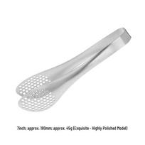 HEC CURTA 7-Inch Stainless Steel Perforated Food Tong