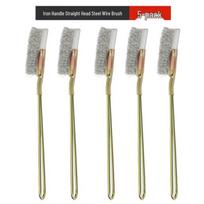 Muko Straight Stainless Steel Wire Brush Set with Iron Handle, 5-Pack