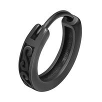 Men Hoop Earrings, New Gothic Black Infinity S Texture Huggies, Small Minimalist Stainless Steel Hoops Ear Gifts for Him Jewelry