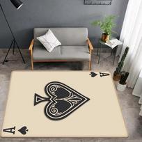 Tufting-Poker Card Floor Mat Bathroom Mat Kids Room Bedroom Decoration Balcony Anti-Slip Doormat Living Room Welcome Rug 40cm x 60cm