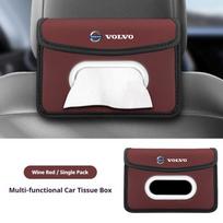 Volvo XC90 XC60 V50 S60 V70 V60 V40 S90 olestar AWD XC40 S80 Car Tissue Box 1Pc Leather Back Seat Hanging Tissue Organizer raudona