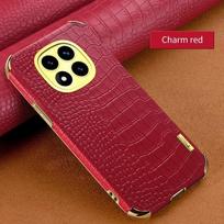 For Redmi Note 14 Pro Plus 14C G 4G Magnetic Ring Holder Stand Cover Cases Plating Crocodile Pattern PU Leather Soft Phone Case For Redmi 14C 4G