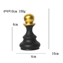 Collection Objects Chess Figurines Resin Chess Games Statue  Home Decor Black Soldier
