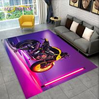 3D Cyberpunk Concept Motorcycle Cartoon Area Rug,Carpet for Living Room Bedroom Sofa Doormat Decoration,kids Non-slip Floor Mat 40cm x 60cm