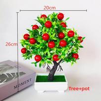 Realistic Cherries Tree Bonsai With Plastic Construction For Living Room Decoration