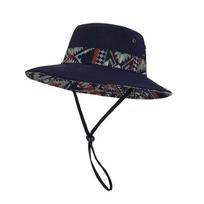 Dual-use Unisex Fisherman Hat Breathable Sunshade Cowboy Hat Cute Quick Drying Hiking Cap  Sport tamsiai mėlyna spalva