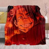 Jujutsu Kaisen Anime Flannel Blanket Soft Warm Throw Lightweight Plush Sofa Bed Decor -QJY 75x90cm