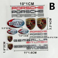 Metaliniai emblemos Automobilio dekoracijos Lipdukai Atspindintys Automobilio lango valytuvų lipdukai Porsche Boxster Cayman Cayenne 911 Macan Panamera 718