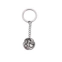EUEAVAN Retro Mysterious 24 Runes Keychain Norse Viking Jewelry Courage Charm Letter Amulet Keyring for Women Men Accessories