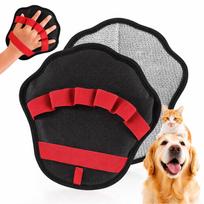 Deshedding Pet Hair Remover Glove Effective Gentle Grooming Glove Massage Function 5 Finger Grooming Mittens Shedding Season raudona