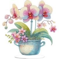 Acrylic Special Shaped Plants Table Top Diamond Painting Ornament Kits 5D DIY Diamond Art Tabletop Decorations for Desktop Decor