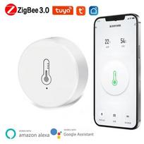 Tuya Smart Zigbee Temperature And Humidity Sensor Indoor Thermometer Monitor Work With Alexa Google Home home automation 1Pcs Zigbee