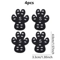 12/4 vnt. Neslystantis silikoninis šuns letenos lipdukas Juodi letenų apsaugai šunims Pakeičiami vienkartiniai lipnūs šunų batai (as the picture,1Set (4PCS)) black