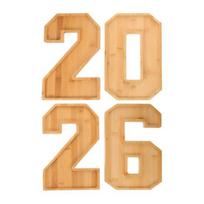 4 vnt./rinkinys 2026 užpildomos skaičių dėžutės medinės mėsos ir sūrio lentelės daugkartinio naudojimo serviravimo padėklai vaisių keksiukų indas lėkštės vakarėlio dekoracija A
