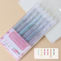 6 Colors Morandi Highlighter Set Double Tip Pastel Highlighters Cute Highlighters for Journal Exercises, Kawaii Stationery