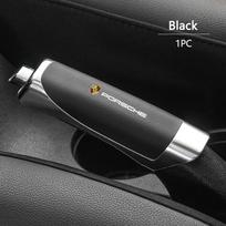 High-end Car Hand Brake Cover Handbrake Grip Protector Case For Porsche Cayenne Panamera Macan 911 718 Taycan Boxster Cayman 918 juoda