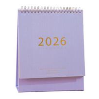 2026 Stalo kalendorius Retro stiliaus Storas popierius Laiko planavimo priemonė Namų biuras Mokykla Dienos tvarkaraščio planuoklis S violetinė