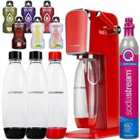 Zestaw Saturator Sodastream Art Red Trzy Butelki Nabój + Dodatki