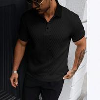 Men's All Match Relaxed Fit Stand Collar Linen Look Shirt S juoda