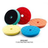 (Bulk Sales) 3 (80mm)/5 (125mm)/6 (150mm) Hex-Logic Car Sponge Polishing Buffing Pads For DA/RO/GA Auto Buffer Polisher 5 Inch (125mm)