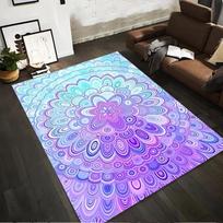 Mandala Pattern Purple Blue Gradient Carpet for Living Room Decor Suitable for use as an anti-slip for living room bedroom sofas 40x60cm( 15x23in )