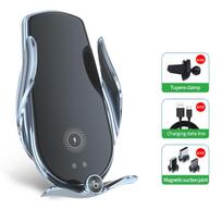 15w belaidis automobilinis įkroviklis skirtas iPhone 13 12 11 Xs Xr X 8 Samsung S20 S21 magnetinis USB infraraudonųjų spindulių jutiklis, automatinis telefono laikiklio laikiklis as picture sidabras
