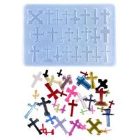 Resin Shaker Fillings Mold,Silicone Crucifix Mold Epoxy Resin Mold Filler Quicksand Casting Filling Mold for Jewelry Ma 1