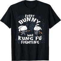 Every Bunny Was Kung Fu Fighting Ninja Easter Bunnies Rabbit T-Shirt S juoda