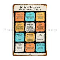 Stoicism Meaning In 12 Stoic Teachings For Personal Growth Metal Sign Custom Cinema Printed Cave Printing Tin Sign Poster 20x30cm