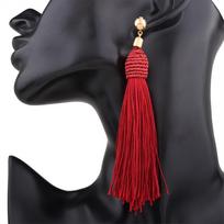 Bohemia Long Tassel Earrings Women Fashion Dangle Earrings Ethnic Jewelry Pendientes Red #1