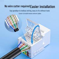 Biaze CAT6 90° Punch-Free RJ45 Keystone Jack 10-Pack