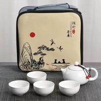 Portable Travel Tea Set Outdoor Ceramic Kung Fu Tea Set Teas Brewing Utensils Teapot Teacup Filter Pot Teas Infuser Teaware Sets