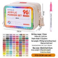 Blue Fruit 240-Color Acrylic Marker Pen Set with Soft Head for Student Graffiti and Art