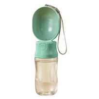 Portable Pet Water Bottle Leak-Proof Dog Water Dispenser with Drinking Bowl Food Compartment Travel Water Bottle for Cats Hiking Walking Outdoor S žalia