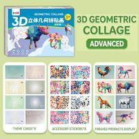 Geometric 3D Animal Jigsaw Puzzle Stickers Diy Handmade Creative Collage Stickers Art Set Development Focus Educational Toys