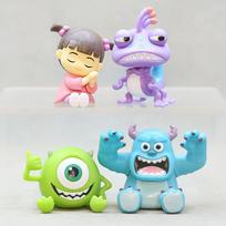 Inc Monsters 4Pcs Q Style Anime Action Figures James Sullivan Mike Randall Boggs Boo Model Toy Desktop Decor For Kids Anime Fans