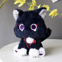 Genshin Game Black Scaramouche Cat Fluffy Impact Wanderer Pet Plush Toys Cosplay Doll Soft Stuffed Pillow Gift For Kids 23cm
