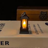 Retro Mini Dollhouse Led Glowing Pony Lantern Simulation Cande Light Night Light Dollhouse Miniature Kerosen Lamp Home Decor Toy