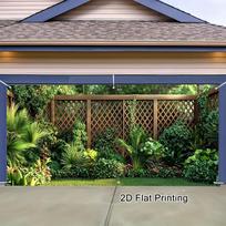 2D Natural Jungle Greenery Fence Backdrop, 10x6ft Plant Wall Background for Garage Door & Party Decoration 47.2x31.5inch/120*80cm