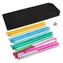 4Pcs Mahjong Rack with Pusher Heavy Duty Portable Multifunctional American Mah Jongg Tile Holder Push Ruler Mahjong Accessories įvairiaspalvis