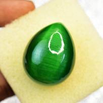 Sri Lankan NATURAL Green Cat's Eye 96 Ct Cabochon Cut CERTIFIED Loose Gemstone 29.2 mm žalia