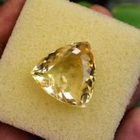 RARE Yellow Citrine NATURAL Certified 33 Ct Trillion Shape Loose Gemstone 21.3 mm geltona