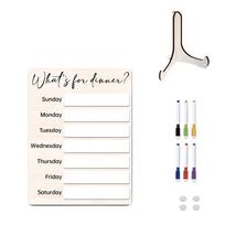 Magnetic Fridge Meal Planner Wood Meal Prep Board Note Board Weekly Food Menu Board  Home Style D