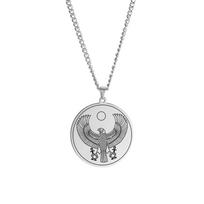 Egyptian Goddess Pendant Necklaces Gold Color Magic Wing Chains Kabbalah Amulet Solomon Necklace Stainless Steel Men Jewelry