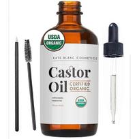 Castor Oil 100% Pure Organic Cold Pressed Unrefined Castor Oil | Hexane Free Extra Virgin | For Hair Growth Eyebrows Eyelashes Skin 60ML