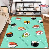 Cartoon Sushi-Themed soft Rug for Kids Room Non-Slip carpet for home sofa bedroom, gift mat 40cm x 60cm
