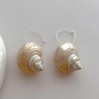 Simple Design Sense Natural Ring Spiral Earrings French Retro Baroque Exaggerated Women'S Accessories OneSize